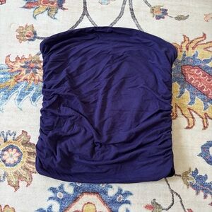 A New Day Royal Purple Stretchy Tube Top Strapless Ruched Sides XS